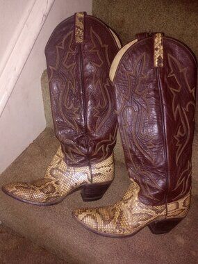 Snake Skin Leather Cowboy boots for Women